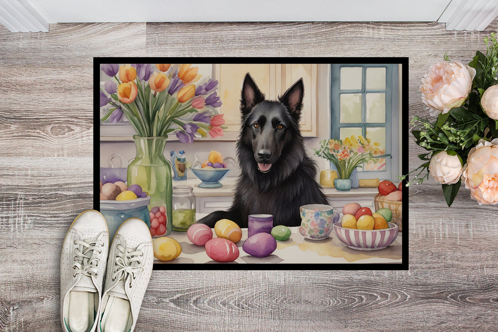Decorating Easter Belgian Sheepdog Doormat Indoor Outdoor 24H X 36W Front Door Mat Rugs for Entryway, Non Slip Washable Low Pile,