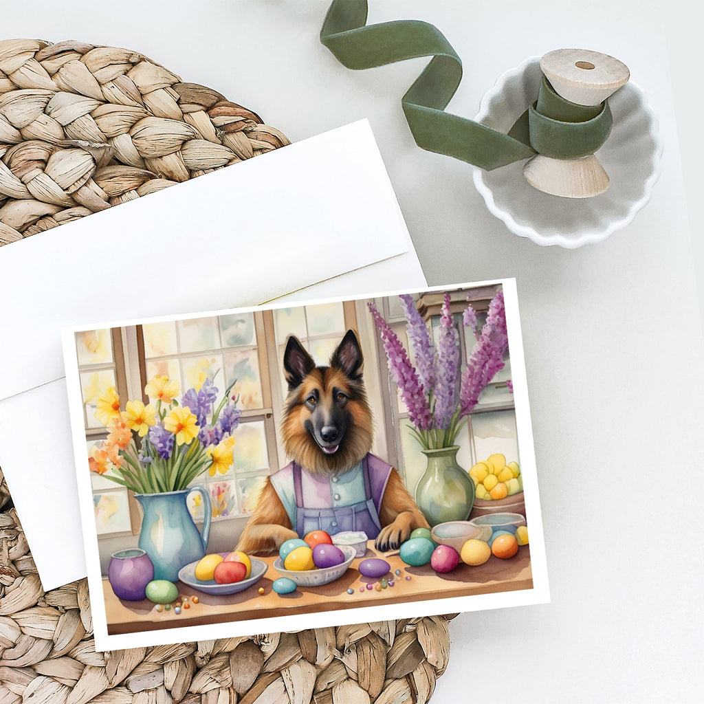 Decorating Easter Belgian Tervuren Greeting Cards Pack of 8 Blank Cards with Envelopes Whimsical A7 Size 5x7