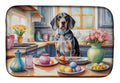 Decorating Easter Bluetick Coonhound Dish Drying Mat Absorbent Dish Drying Mat Pad for Kitchen Counter Dish Drainer Mat for Countertop, 14 x 21", Multicolor