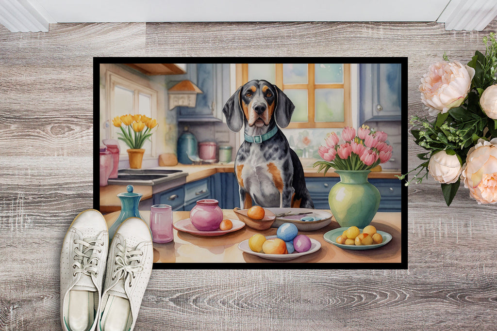 Decorating Easter Bluetick Coonhound Doormat Indoor Outdoor 24H X 36W Front Door Mat Rugs for Entryway, Non Slip Washable Low Pile,