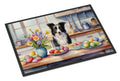 Decorating Easter Border Collie Doormat Indoor Outdoor 24H X 36W Front Door Mat Rugs for Entryway, Non Slip Washable Low Pile,