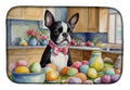 Decorating Easter Boston Terrier Dish Drying Mat Absorbent Dish Drying Mat Pad for Kitchen Counter Dish Drainer Mat for Countertop, 14 x 21", Multicolor