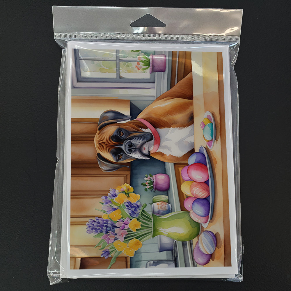 Decorating Easter Boxer Greeting Cards Pack of 8 Blank Cards with Envelopes Whimsical A7 Size 5x7