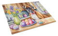 Decorating Easter Boxer Cutting Board Tempered Glass Kitchen Cutting Surface, Heat Resistant Chopping, Non-Slip Feet, Food Prep & Serving