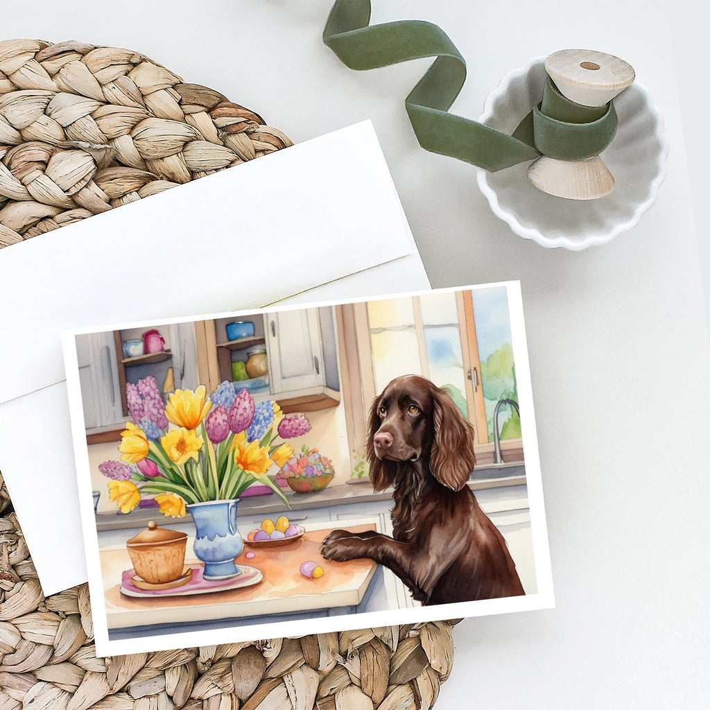 Decorating Easter Boykin Spaniel Greeting Cards Pack of 8 Blank Cards with Envelopes Whimsical A7 Size 5x7