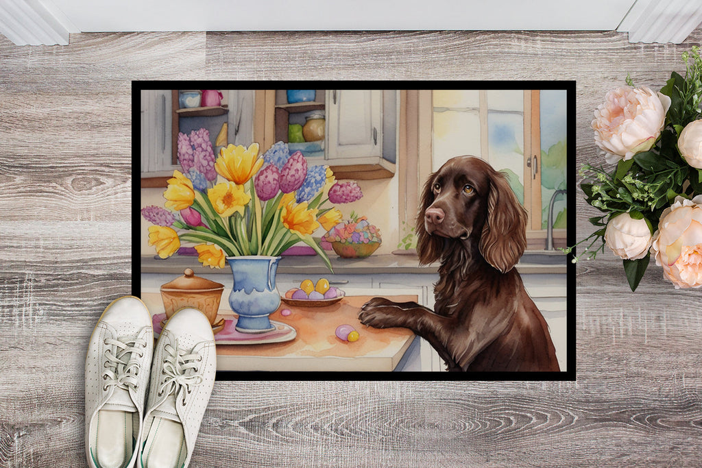 Decorating Easter Boykin Spaniel Doormat Indoor Outdoor 24H X 36W Front Door Mat Rugs for Entryway, Non Slip Washable Low Pile,