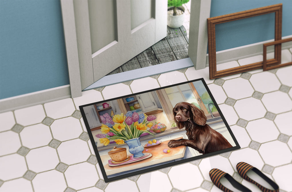 Decorating Easter Boykin Spaniel Doormat Indoor Outdoor 18H X 27W Front Door Mat Rugs for Entryway, Non Slip Washable