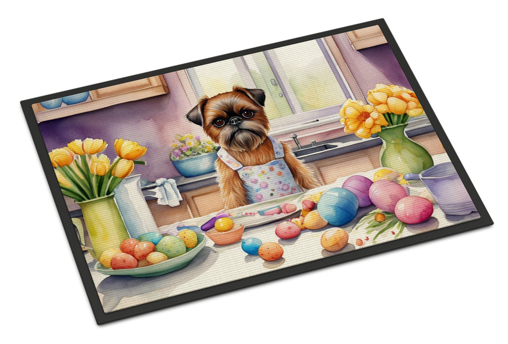 Decorating Easter Brussels Griffon Doormat Indoor Outdoor 24H X 36W Front Door Mat Rugs for Entryway, Non Slip Washable Low Pile,