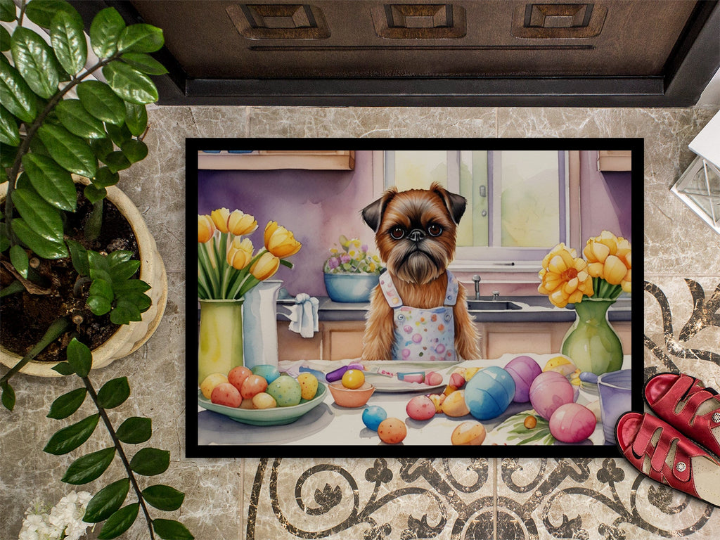 Decorating Easter Brussels Griffon Doormat Indoor Outdoor 24H X 36W Front Door Mat Rugs for Entryway, Non Slip Washable Low Pile,