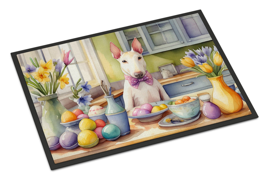 Decorating Easter Bull Terrier Doormat Indoor Outdoor 18H X 27W Front Door Mat Rugs for Entryway, Non Slip Washable