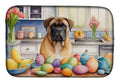 Decorating Easter Bullmastiff Dish Drying Mat Absorbent Dish Drying Mat Pad for Kitchen Counter Dish Drainer Mat for Countertop, 14 x 21", Multicolor