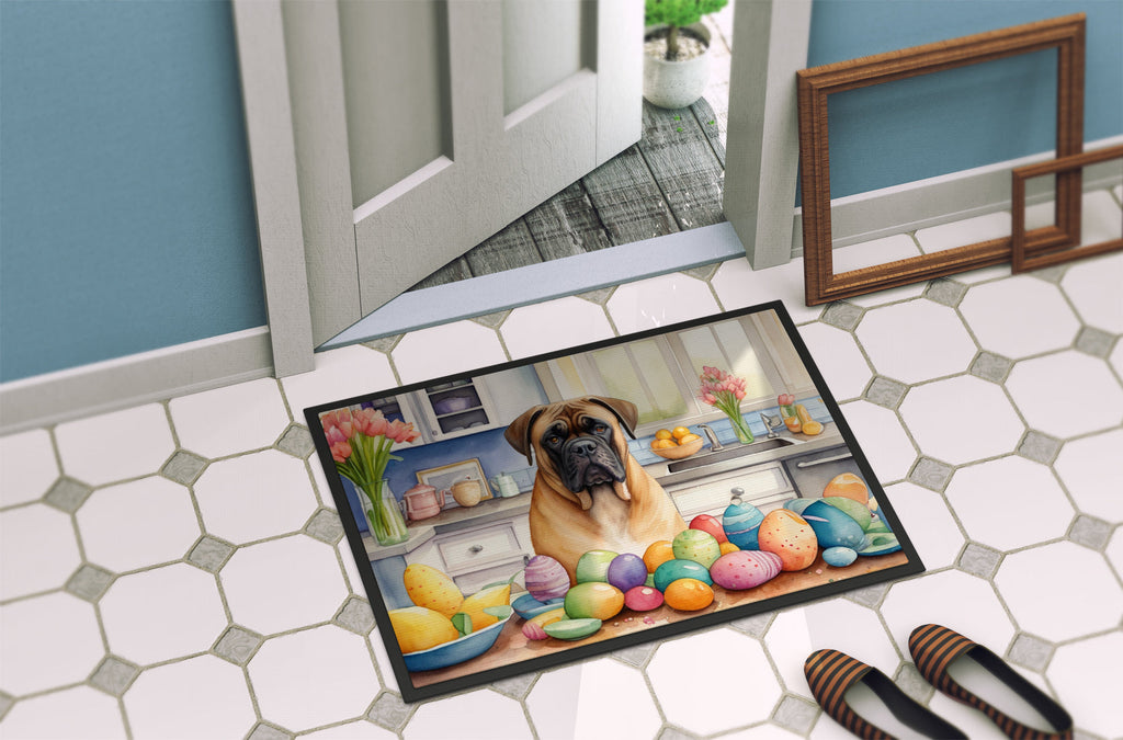 Decorating Easter Bullmastiff Doormat Indoor Outdoor 18H X 27W Front Door Mat Rugs for Entryway, Non Slip Washable