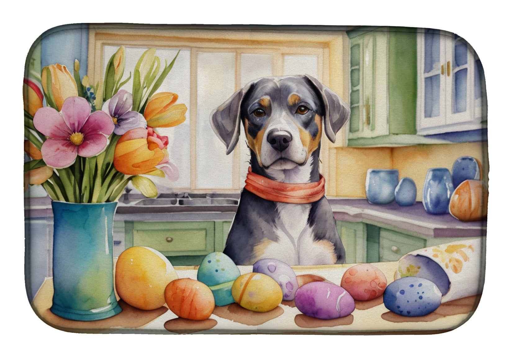 Decorating Easter Catahoula Dish Drying Mat Absorbent Dish Drying Mat Pad for Kitchen Counter Dish Drainer Mat for Countertop, 14 x 21", Multicolor