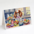 Decorating Easter Cavalier Spaniel Greeting Cards Pack of 8 Blank Cards with Envelopes Whimsical A7 Size 5x7