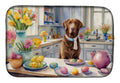 Decorating Easter Chesapeake Bay Retriever Dish Drying Mat Absorbent Dish Drying Mat Pad for Kitchen Counter Dish Drainer Mat for Countertop, 14 x 21", Multicolor