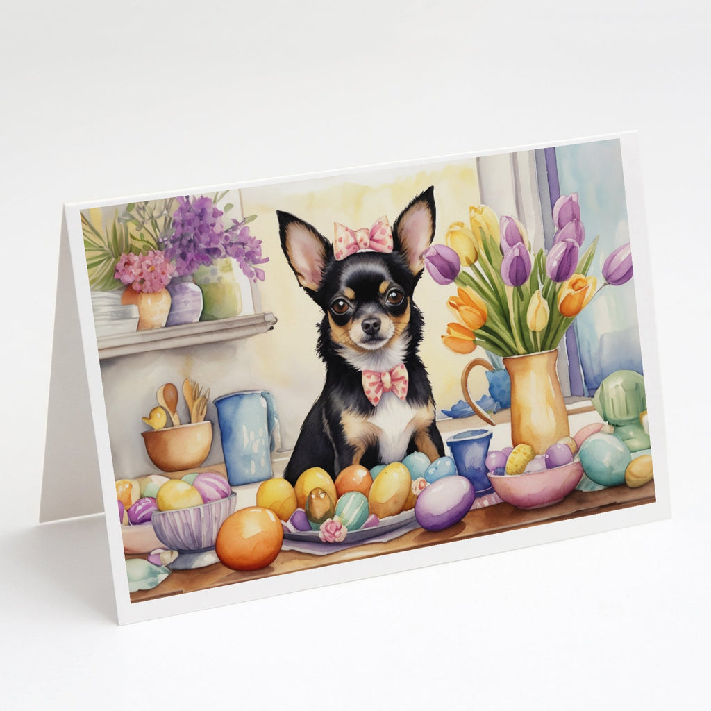 Decorating Easter Chihuahua Greeting Cards Pack of 8 Blank Cards with Envelopes Whimsical A7 Size 5x7