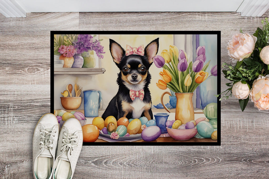 Decorating Easter Chihuahua Doormat Indoor Outdoor 24H X 36W Front Door Mat Rugs for Entryway, Non Slip Washable Low Pile,