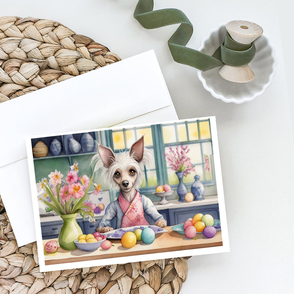 Decorating Easter Chinese Crested Greeting Cards Pack of 8 Blank Cards with Envelopes Whimsical A7 Size 5x7