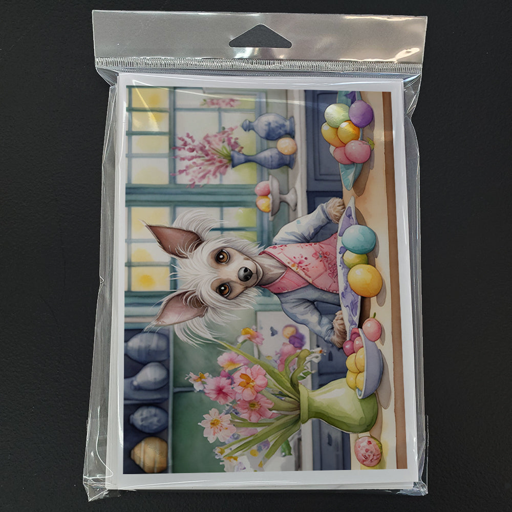 Decorating Easter Chinese Crested Greeting Cards Pack of 8 Blank Cards with Envelopes Whimsical A7 Size 5x7