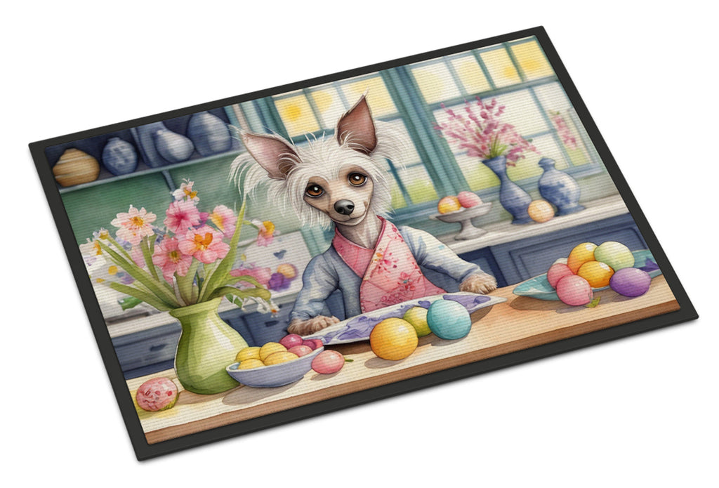 Decorating Easter Chinese Crested Doormat Indoor Outdoor 24H X 36W Front Door Mat Rugs for Entryway, Non Slip Washable Low Pile,