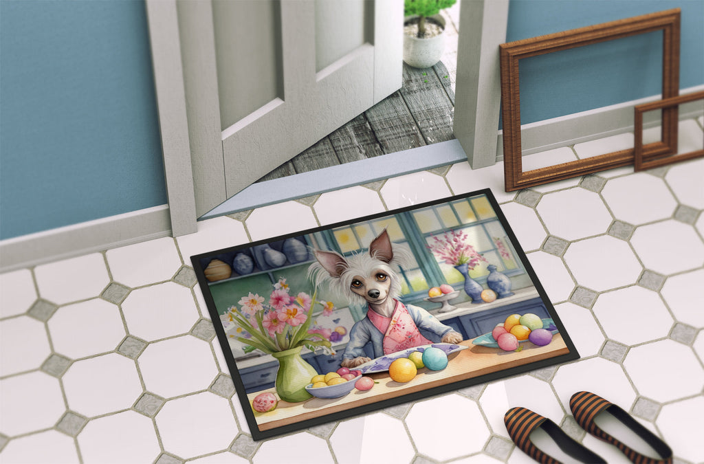 Decorating Easter Chinese Crested Doormat Indoor Outdoor 18H X 27W Front Door Mat Rugs for Entryway, Non Slip Washable
