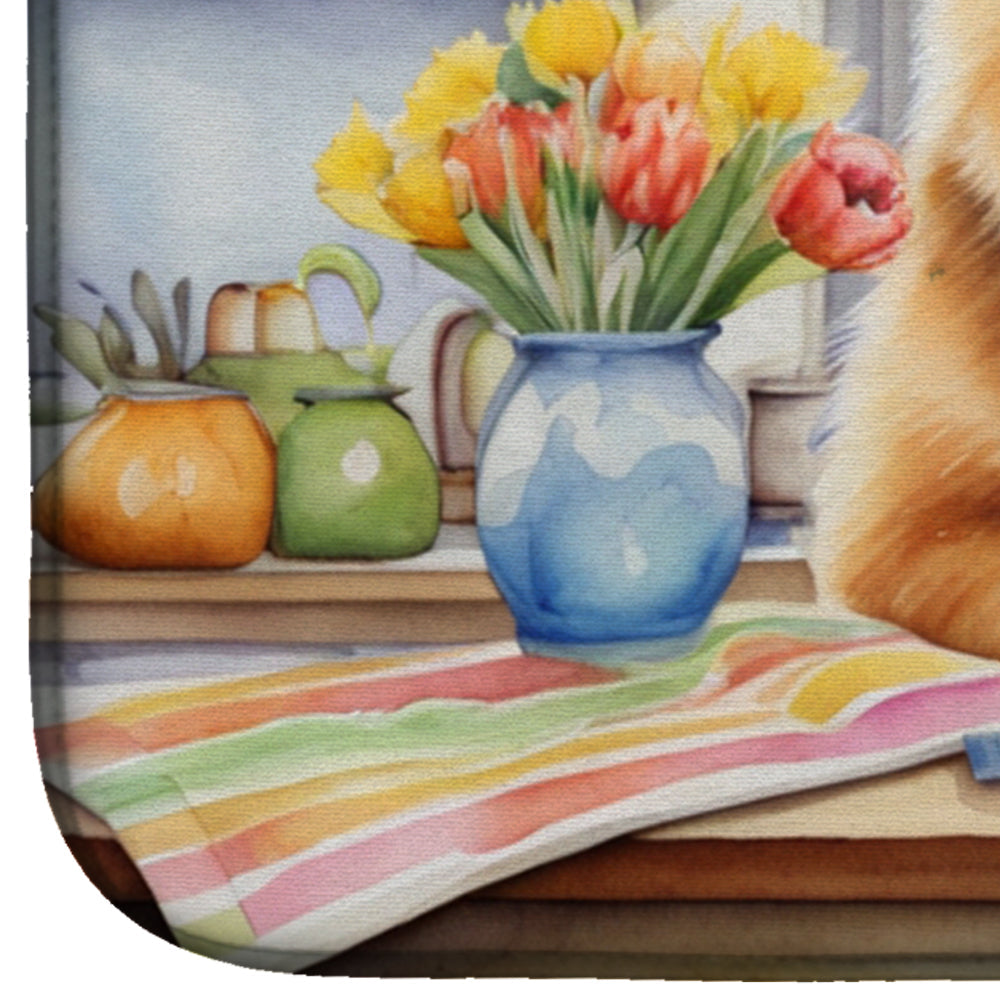 Decorating Easter Chow Chow Dish Drying Mat Absorbent Dish Drying Mat Pad for Kitchen Counter Dish Drainer Mat for Countertop, 14 x 21", Multicolor
