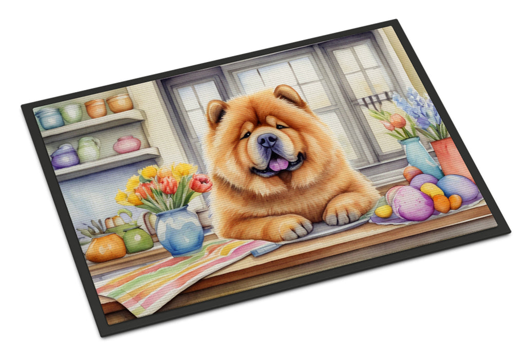Decorating Easter Chow Chow Doormat Indoor Outdoor 24H X 36W Front Door Mat Rugs for Entryway, Non Slip Washable Low Pile,
