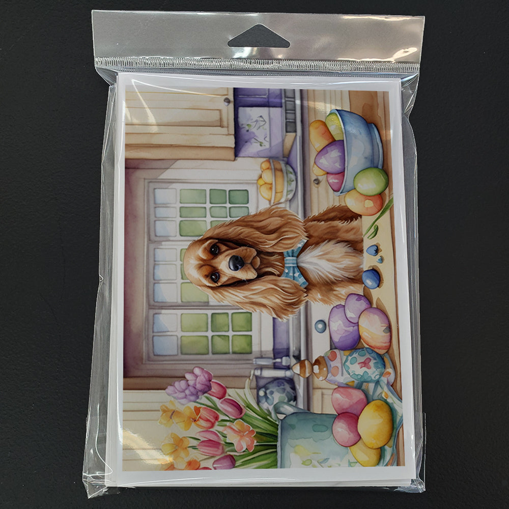 Decorating Easter Cocker Spaniel Greeting Cards Pack of 8 Blank Cards with Envelopes Whimsical A7 Size 5x7