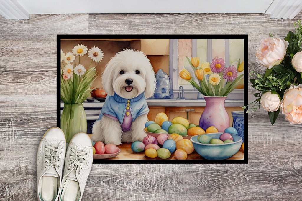 Decorating Easter Coton de Tulear Doormat Indoor Outdoor 18H X 27W Front Door Mat Rugs for Entryway, Non Slip Washable