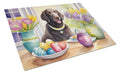 Decorating Easter Curly-Coated Retriever Cutting Board Tempered Glass Kitchen Cutting Surface, Heat Resistant Chopping, Non-Slip Feet, Food Prep & Serving