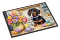 Decorating Easter Dachshund Doormat Indoor Outdoor 18H X 27W Front Door Mat Rugs for Entryway, Non Slip Washable