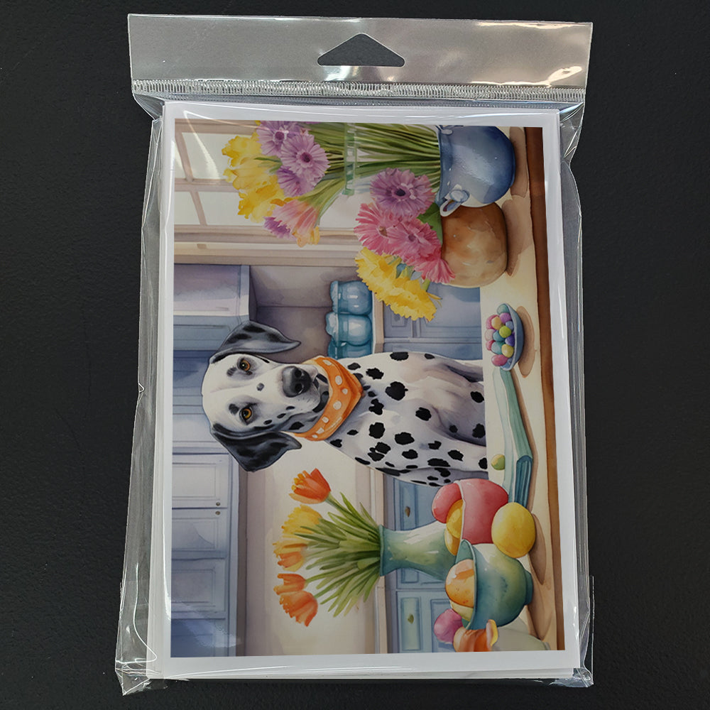 Decorating Easter Dalmatian Greeting Cards Pack of 8 Blank Cards with Envelopes Whimsical A7 Size 5x7