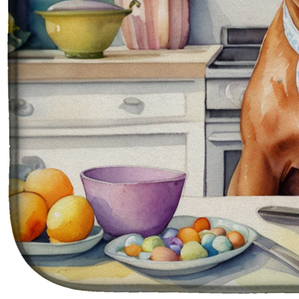 Decorating Easter Dogue de Bordeaux Dish Drying Mat Absorbent Dish Drying Mat Pad for Kitchen Counter Dish Drainer Mat for Countertop, 14 x 21", Multicolor