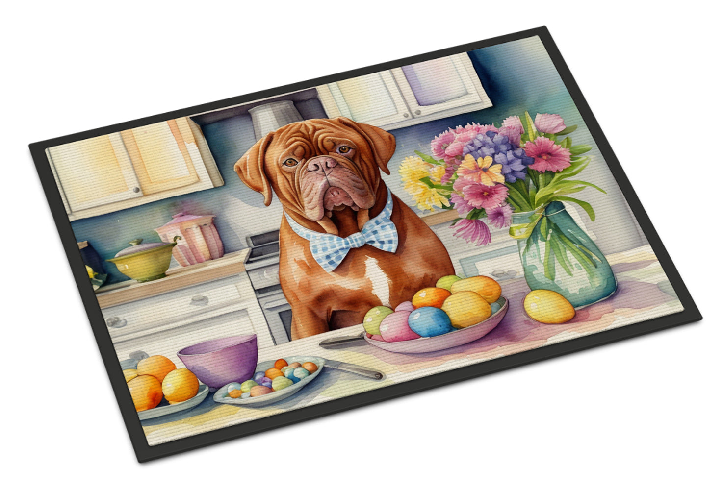 Decorating Easter Dogue de Bordeaux Doormat Indoor Outdoor 24H X 36W Front Door Mat Rugs for Entryway, Non Slip Washable Low Pile,