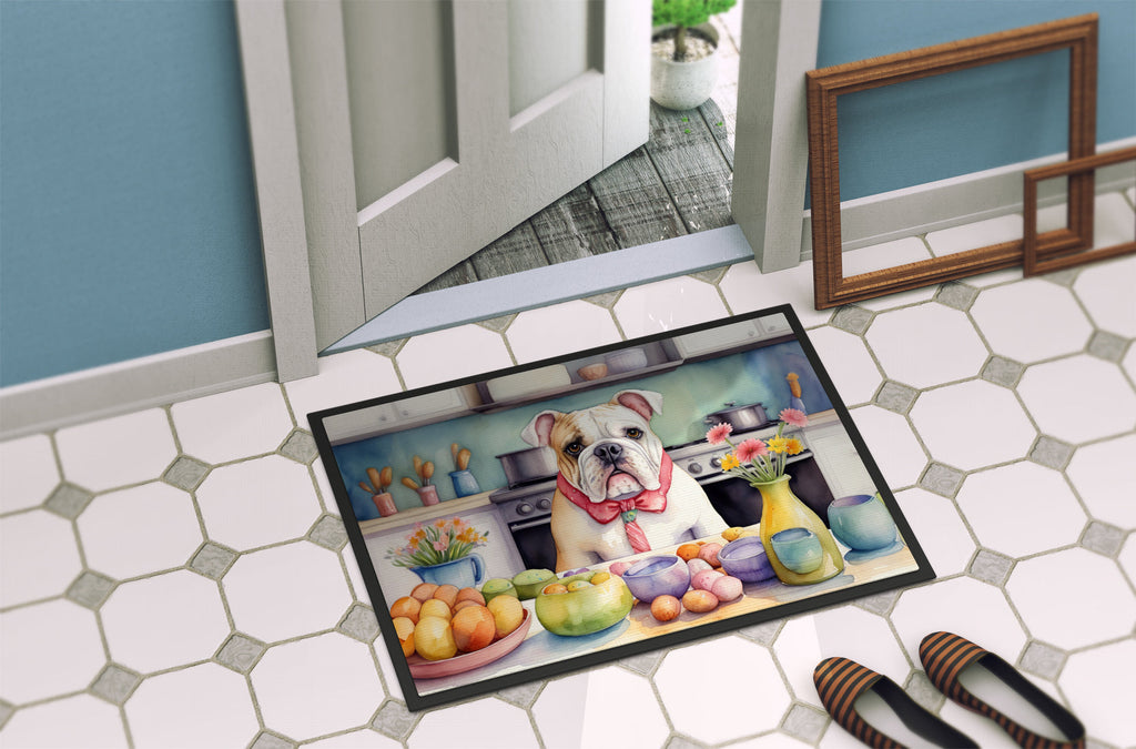 Decorating Easter English Bulldog Doormat Indoor Outdoor 18H X 27W Front Door Mat Rugs for Entryway, Non Slip Washable