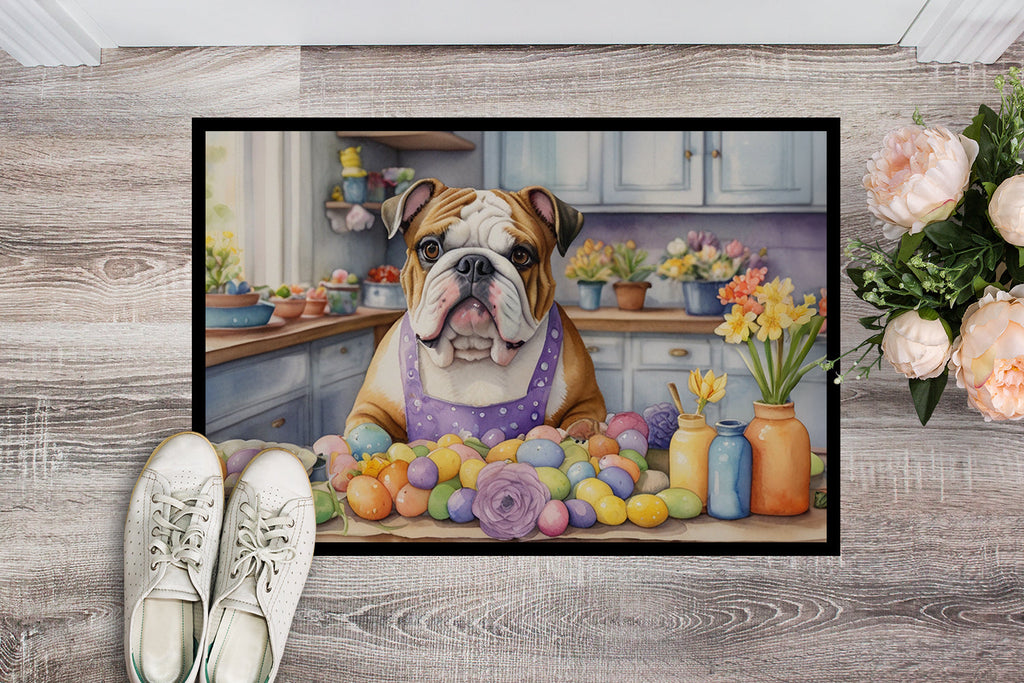 Decorating Easter English Bulldog Doormat Indoor Outdoor 24H X 36W Front Door Mat Rugs for Entryway, Non Slip Washable Low Pile,