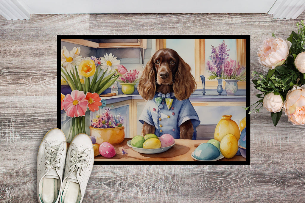 Decorating Easter English Cocker Spaniel Doormat Indoor Outdoor 24H X 36W Front Door Mat Rugs for Entryway, Non Slip Washable Low Pile,
