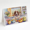 Decorating Easter English Setter Greeting Cards Pack of 8 Blank Cards with Envelopes Whimsical A7 Size 5x7