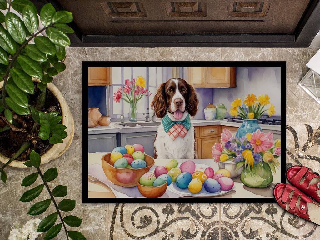 Decorating Easter English Springer Spaniel Doormat Indoor Outdoor 18H X 27W Front Door Mat Rugs for Entryway, Non Slip Washable