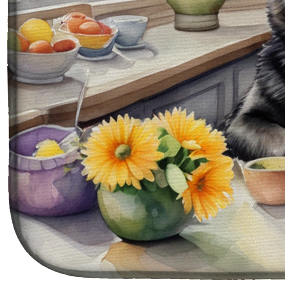 Decorating Easter German Shepherd Dish Drying Mat Absorbent Dish Drying Mat Pad for Kitchen Counter Dish Drainer Mat for Countertop, 14 x 21", Multicolor