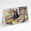 Decorating Easter German Shepherd Greeting Cards Pack of 8 Blank Cards with Envelopes Whimsical A7 Size 5x7