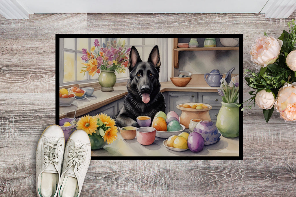 Decorating Easter German Shepherd Doormat Indoor Outdoor 24H X 36W Front Door Mat Rugs for Entryway, Non Slip Washable Low Pile,