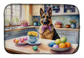 Decorating Easter German Shepherd Dish Drying Mat Absorbent Dish Drying Mat Pad for Kitchen Counter Dish Drainer Mat for Countertop, 14 x 21", Multicolor