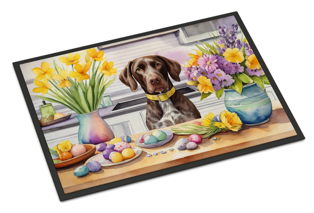 Decorating Easter German Shorthaired Pointer Doormat Indoor Outdoor 18H X 27W Front Door Mat Rugs for Entryway, Non Slip Washable