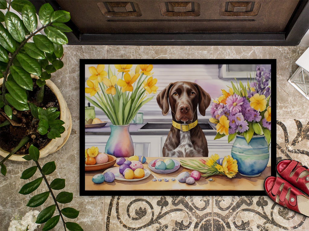 Decorating Easter German Shorthaired Pointer Doormat Indoor Outdoor 18H X 27W Front Door Mat Rugs for Entryway, Non Slip Washable