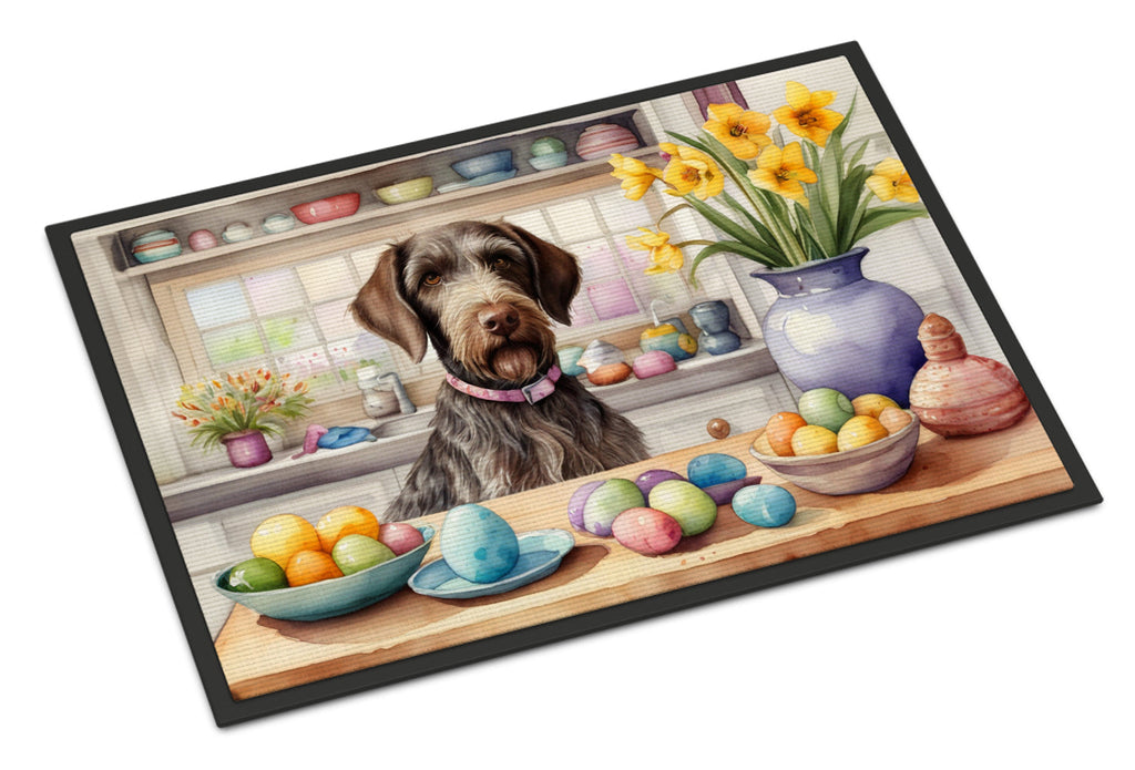 Decorating Easter German Wirehaired Pointer Doormat Indoor Outdoor 18H X 27W Front Door Mat Rugs for Entryway, Non Slip Washable