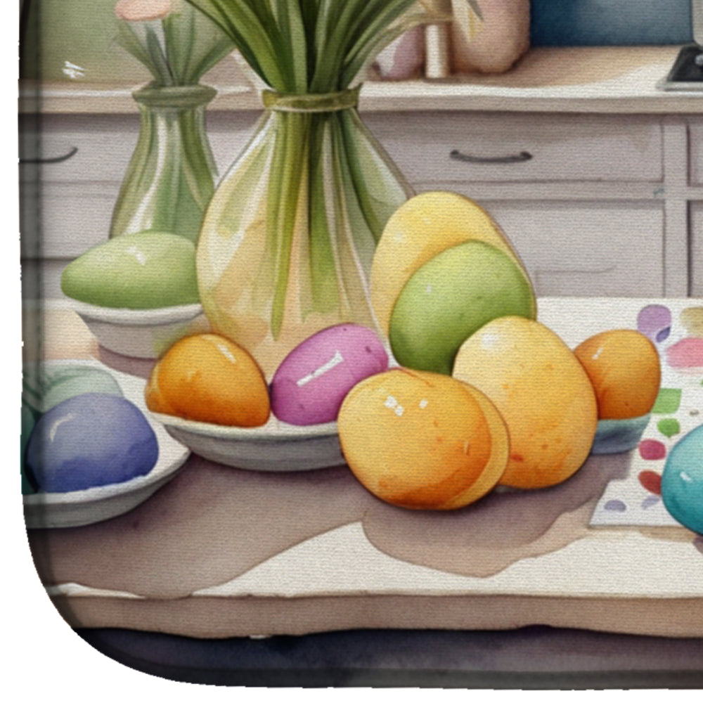 Decorating Easter Golden Retriever Dish Drying Mat Absorbent Dish Drying Mat Pad for Kitchen Counter Dish Drainer Mat for Countertop, 14 x 21", Multicolor
