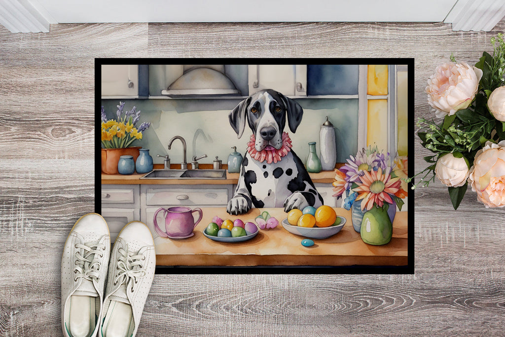 Decorating Easter Great Dane Doormat Indoor Outdoor 24H X 36W Front Door Mat Rugs for Entryway, Non Slip Washable Low Pile,