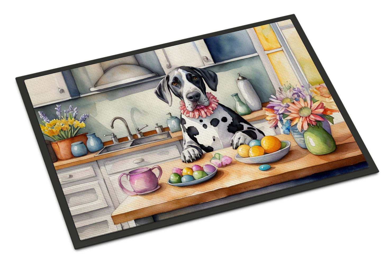Decorating Easter Great Dane Doormat Indoor Outdoor 18H X 27W Front Door Mat Rugs for Entryway, Non Slip Washable