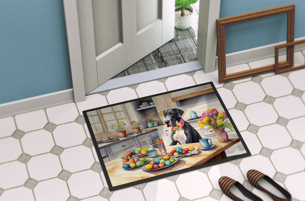 Decorating Easter Great Dane Doormat Indoor Outdoor 18H X 27W Front Door Mat Rugs for Entryway, Non Slip Washable